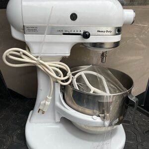 KitchenAid white stand mixer heavy duty